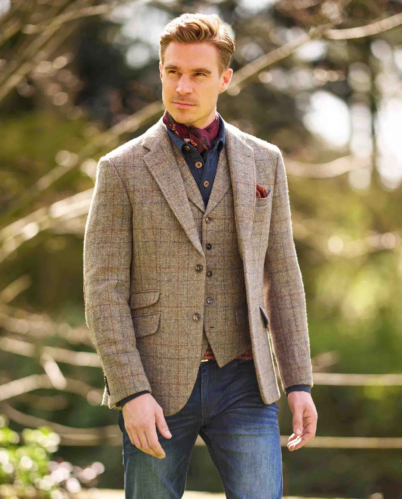 Harris tweed colbert walnoot