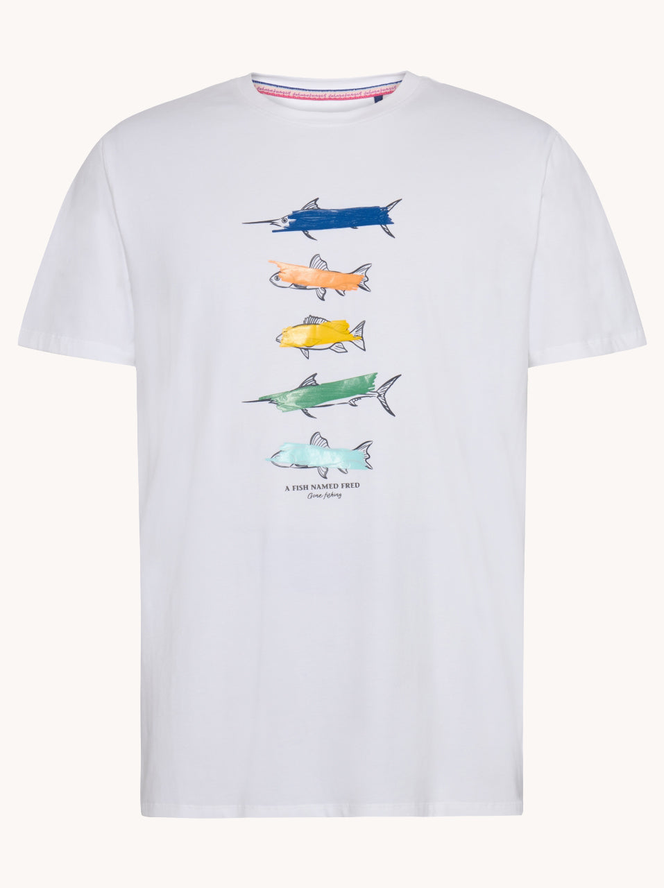 A Fish Named Fred wit Tshirt met vissenprint