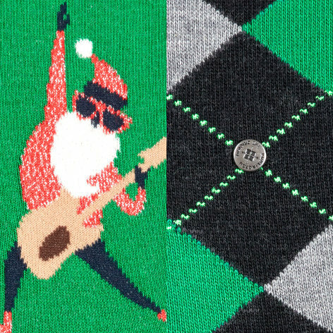 Burlington – Sokken 2-pack Rocking Kerstman – Groen - Mulder Fashion