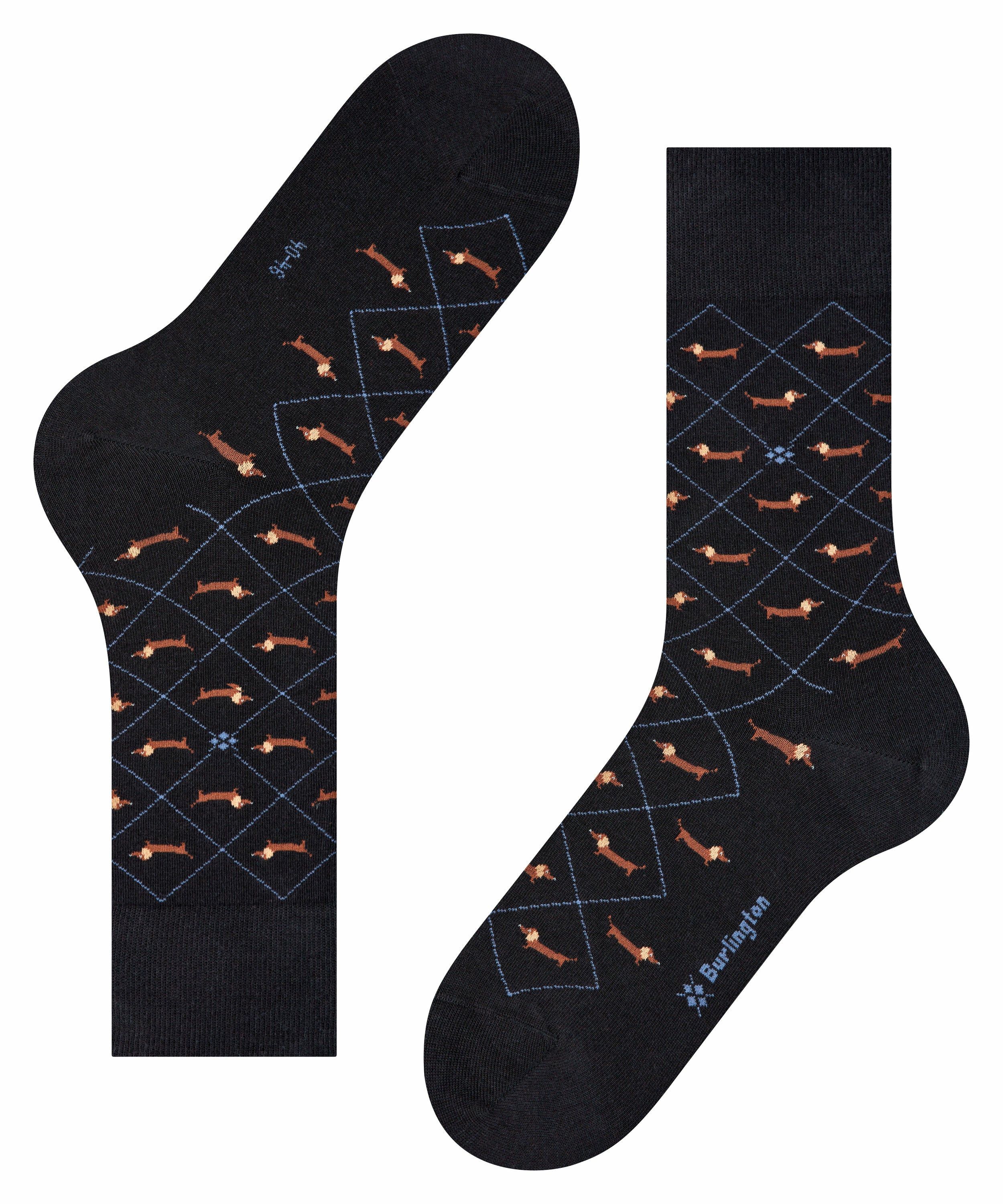 Burlington – Sokken teckels Zwart - Mulder Fashion